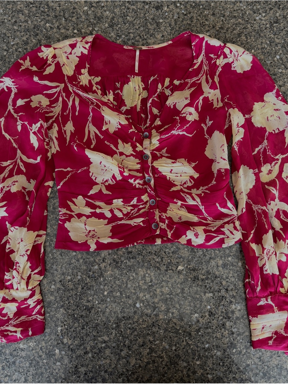 Free People Size S Long Sleeve Crop blouse
